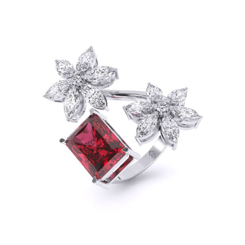 Ivana Jewels Rings Ruby & Mixed Shape Diamonds Ring