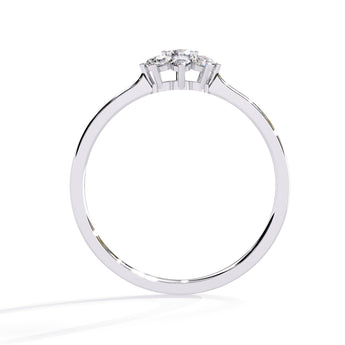 Ivana Jewels Rings Single Stone Diamond Ring with Side Stones