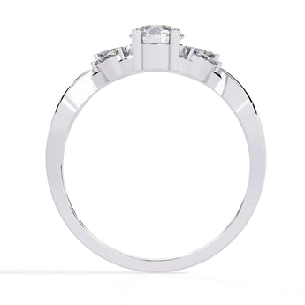 Ivana Jewels Rings Single Stone Diamond Ring with Side Stones