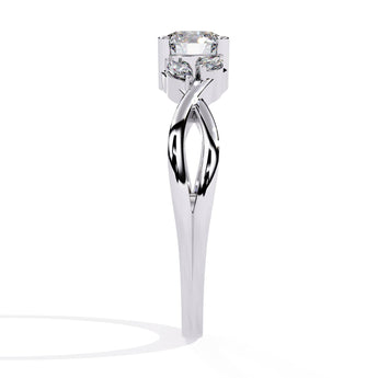 Ivana Jewels Rings Single Stone Diamond Ring with Side Stones