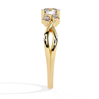 Ivana Jewels Rings Single Stone Diamond Ring with Side Stones