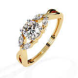 Ivana Jewels Rings Single Stone Diamond Ring with Side Stones