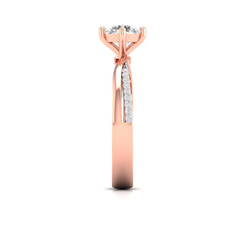 Ivana Jewels Rings Solitaire Engagement Ring with Round Diamond and Hidden Accents