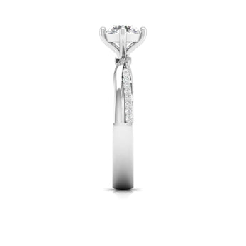 Ivana Jewels Rings Solitaire Engagement Ring with Round Diamond and Hidden Accents