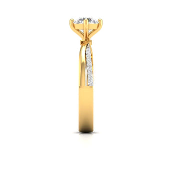 Ivana Jewels Rings Solitaire Engagement Ring with Round Diamond and Hidden Accents
