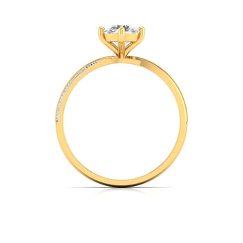 Ivana Jewels Rings Solitaire Engagement Ring with Round Diamond and Hidden Accents