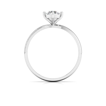 Ivana Jewels Rings Solitaire Engagement Ring with Round Diamond and Hidden Accents