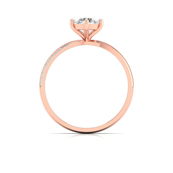 Ivana Jewels Rings Solitaire Engagement Ring with Round Diamond and Hidden Accents