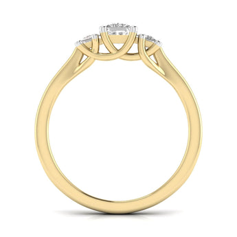 Ivana Jewels Rings Trellis Design Three Diamonds Ring