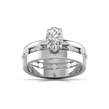 Ivana Jewels Rings White Gold / 14KT 1.01 Carat Centre Solitaire Oval Diamond Celestial Circle Ring