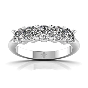 Ivana Jewels Rings White Gold / 14KT 1.25 Carat Five Diamonds Wedding Band