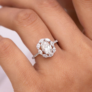 Ivana Jewels Rings White Gold / 14KT 1.33 Carat Elegant Blossom Diamond Ring
