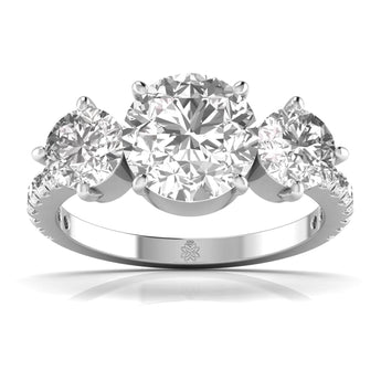 Ivana Jewels Rings White Gold / 14KT 2 Carat Three Stone Classic Ring