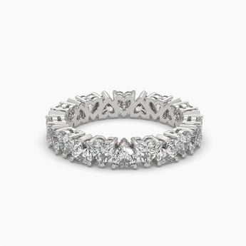 Ivana Jewels Rings White Gold / 14KT 3.96 Carat Heart Shape Diamond Band Ring