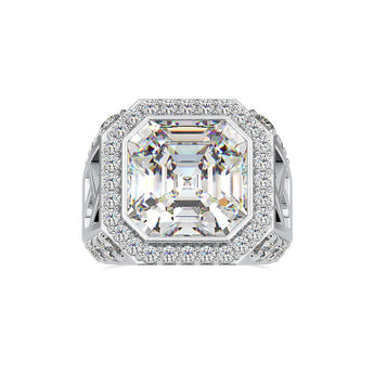 Ivana Jewels Rings White Gold / 14KT 3 Carat Radiant Cut Halo Engagement Ring