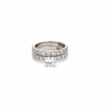 Ivana Jewels Rings White Gold / 14KT 70 Pointer Centre Round Solitaire Diamond With Side Round Diamonds Channel Setting Ring & Band