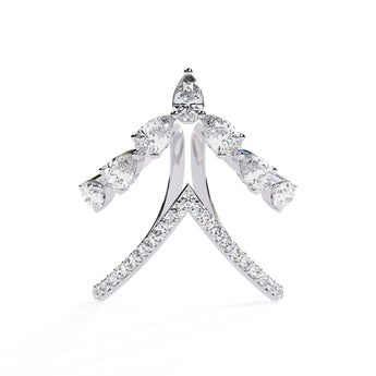 Ivana Jewels Rings White Gold / 14KT Asymmetrical Diamond Butterfly Ring