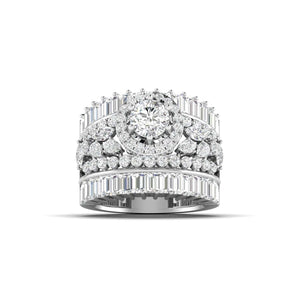 Ivana Jewels Rings White Gold / 14KT Baguette and Round Diamond Ring