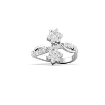 Ivana Jewels Rings White Gold / 14KT Bridal Diamond Floral Cluster Ring