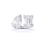 Ivana Jewels Rings White Gold / 14KT Centre Solitaire Mixed Fancy & Side Round Diamonds Ring