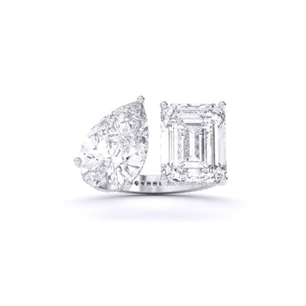 Ivana Jewels Rings White Gold / 14KT Centre Solitaire Mixed Fancy & Side Round Diamonds Ring