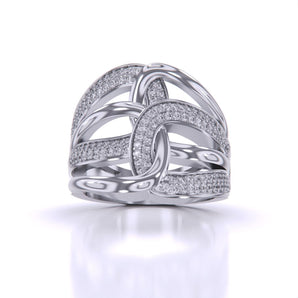 Ivana Jewels Rings White Gold / 14KT Classy Shimmering Cluster Ring