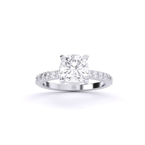 Ivana Jewels Rings White Gold / 14KT Cushion Solitaire Engagement Ring