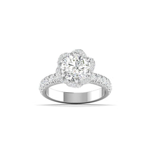 Ivana Jewels Rings White Gold / 14KT Diamond Halo Engagement Ring