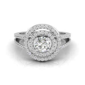 Ivana Jewels Rings White Gold / 14KT Double Halo Engagement Ring