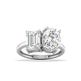 Ivana Jewels Rings White Gold / 14KT Emerald & Oval Engagement Ring