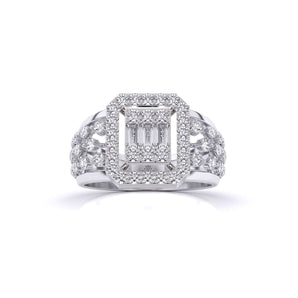 Ivana Jewels Rings White Gold / 14KT Fancy Baguette & Round Shape Diamonds Ring