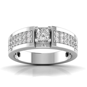 Ivana Jewels Rings White Gold / 14KT Fancy Princess Cut Diamond Men's Ring