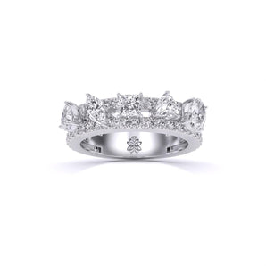 Ivana Jewels Rings White Gold / 14KT Fancy & Round Shape Diamonds Ladies Cocktail Ring