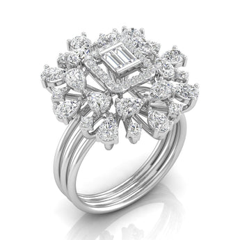 Ivana Jewels Rings White Gold / 14KT Floret Diamond Halo Ring