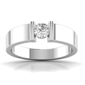 Ivana Jewels Rings White Gold / 14KT Golden Horizon Solitaire Men's Band