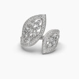Ivana Jewels Rings White Gold / 14KT Marquise & Round Cut Diamond Leaf Style Ring