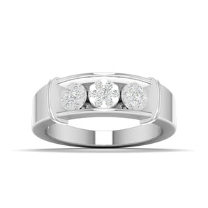 Ivana Jewels Rings White Gold / 14KT Men's Three-Stone Diamond Band