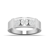 Ivana Jewels Rings White Gold / 14KT Men's Three-Stone Diamond Band