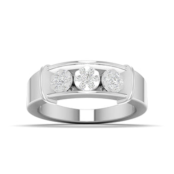 Ivana Jewels Rings White Gold / 14KT Men's Three-Stone Diamond Band