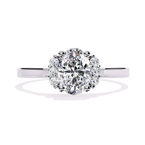 Ivana Jewels Rings White Gold / 14KT Oval Cut Diamond Engagement Ring