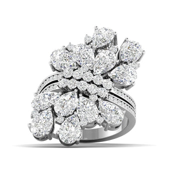 Ivana Jewels Rings White Gold / 14KT Pear-Cut Diamond Cluster Ring in  Gold
