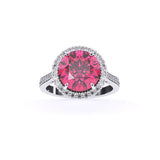 Ivana Jewels Rings White Gold / 14KT Pink Tourmaline Ring with Round Diamonds