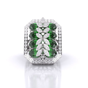 Ivana Jewels Rings White Gold / 14KT Rectangle Emerald Ring