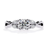 Ivana Jewels Rings White Gold / 14KT Single Stone Diamond Ring with Side Stones