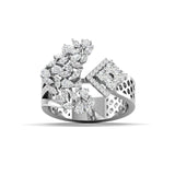 Ivana Jewels Rings White Gold / 14KT Starburst Diamond Statement Ring