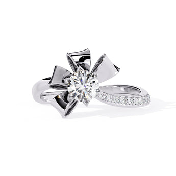 Ivana Jewels Rings White Gold / 14KT Tied Bow Diamond Ring