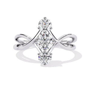Ivana Jewels Rings White Gold / 14KT Trio Diamond Ring