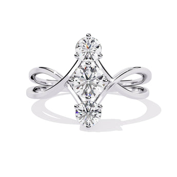 Ivana Jewels Rings White Gold / 14KT Trio Diamond Ring