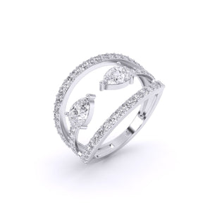 Ivana Jewels Rings White Gold / 14KT Twilight Leaf Cocktail Ring