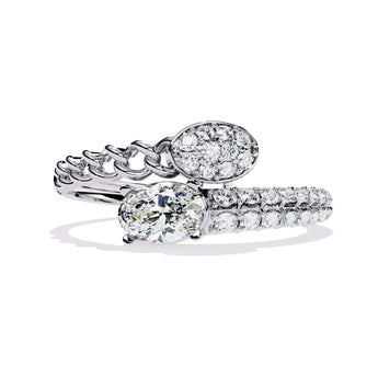 Ivana Jewels Rings White Gold / 14KT Unique Two-Stone Diamond Ring